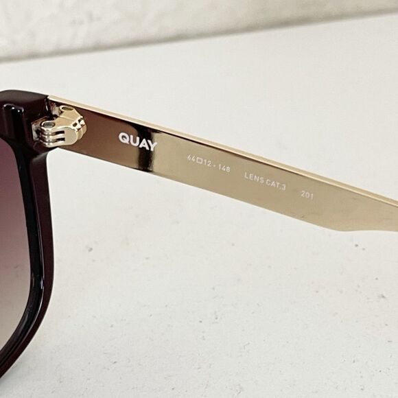 Quay Australia No Curfew Oversized Sunglasses in Espresso with Case. New - Picture 10 of 11